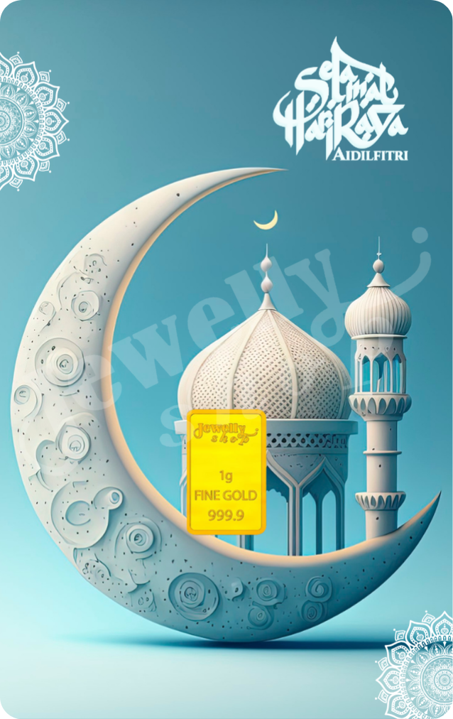 Hari Raya Aidilfitri - Crescent Moon - Light Blue  1.0g