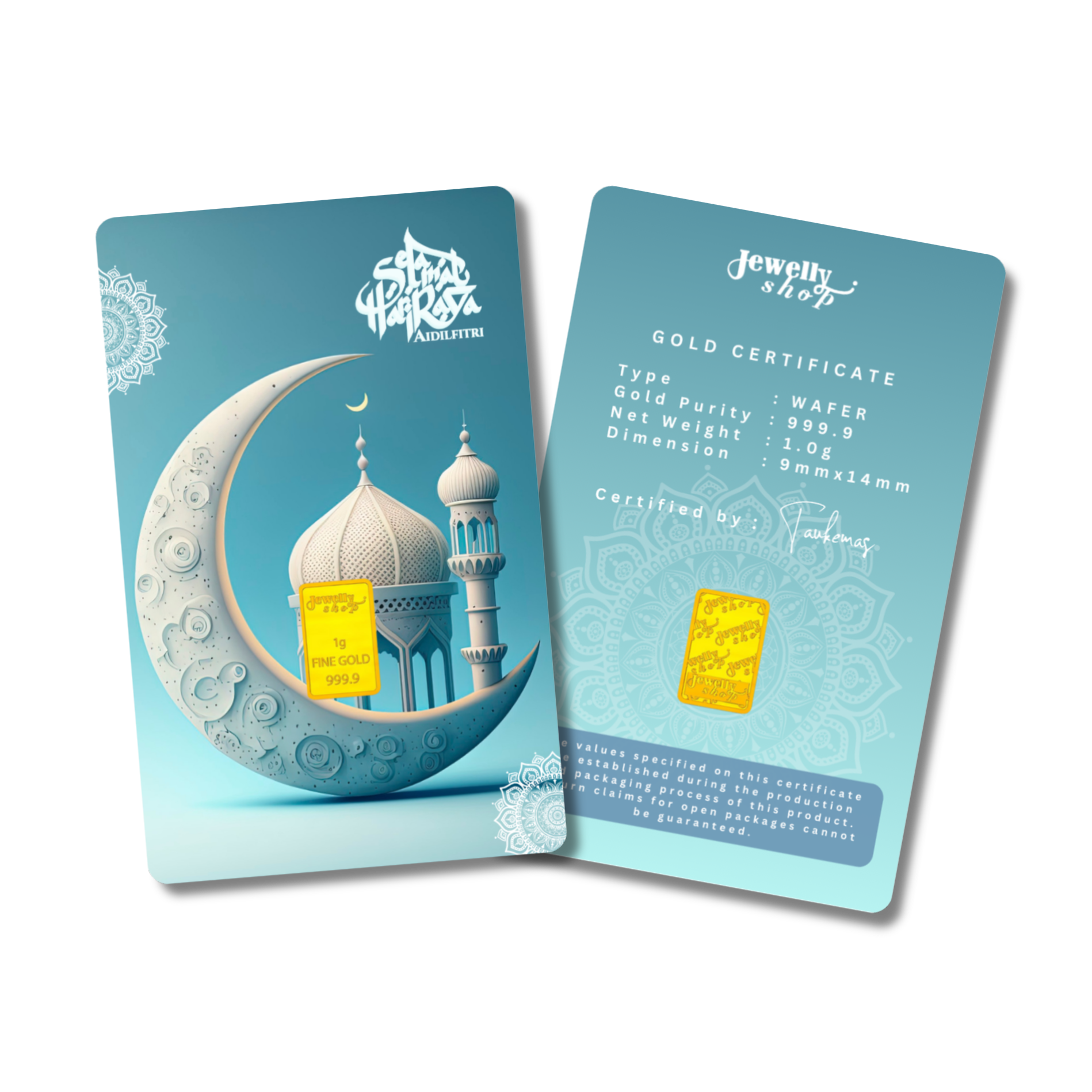 Hari Raya Aidilfitri - Crescent Moon - Light Blue  1.0g