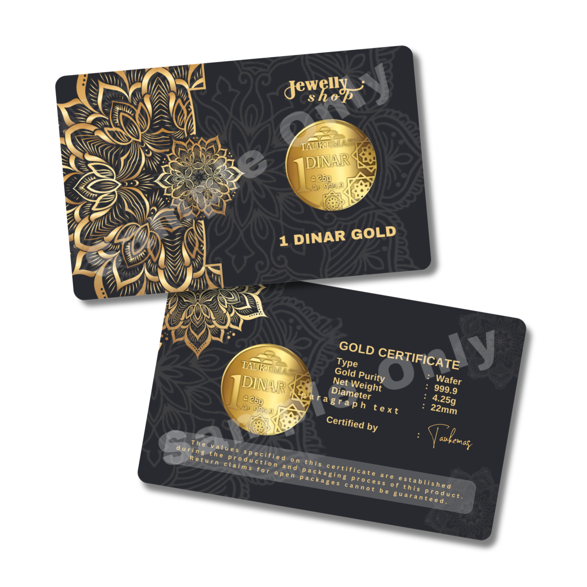 Raya Flower - Black Gold - 1 Dinar 4.25g