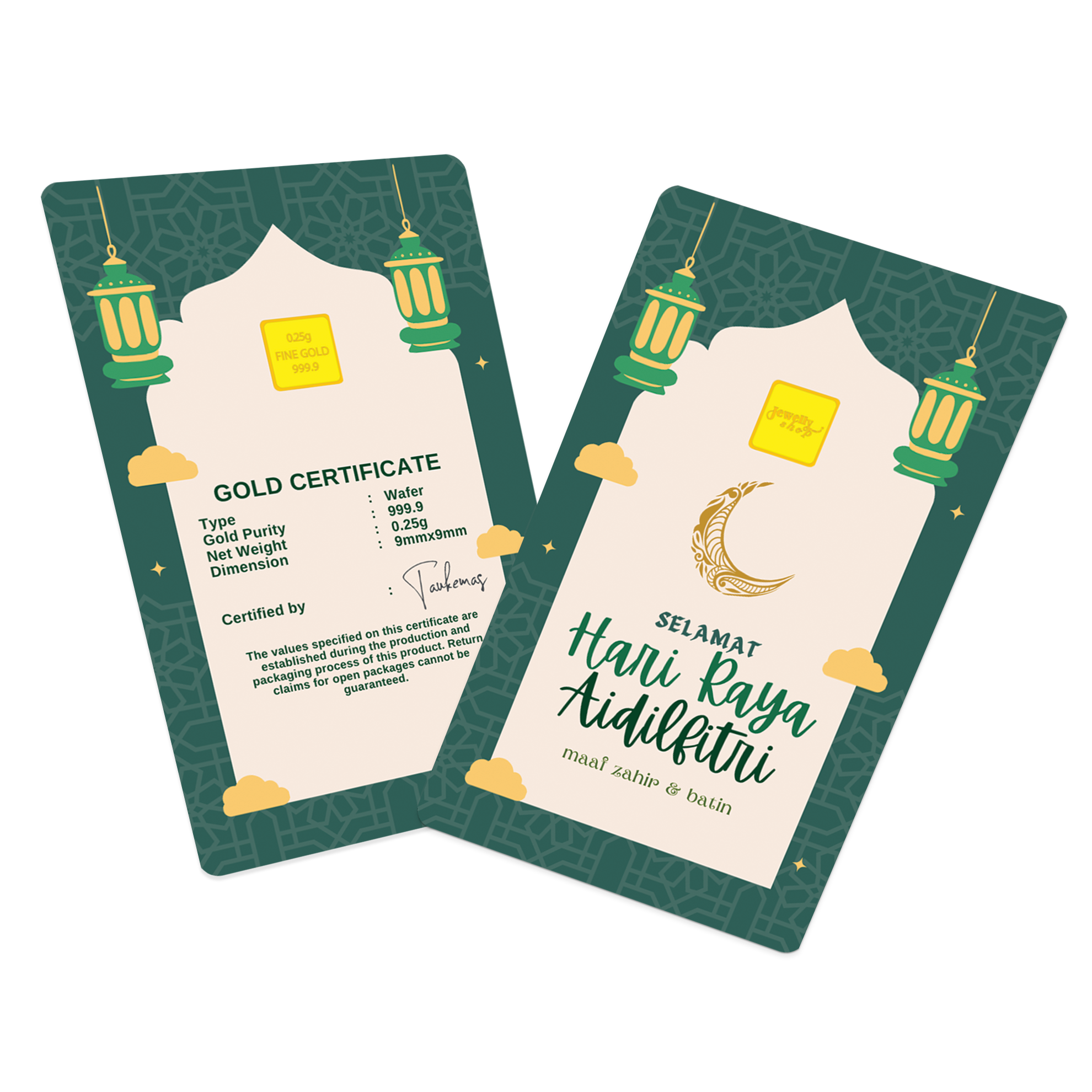 Hari Raya Aidilfitri - Crescent moon - Green 0.25g