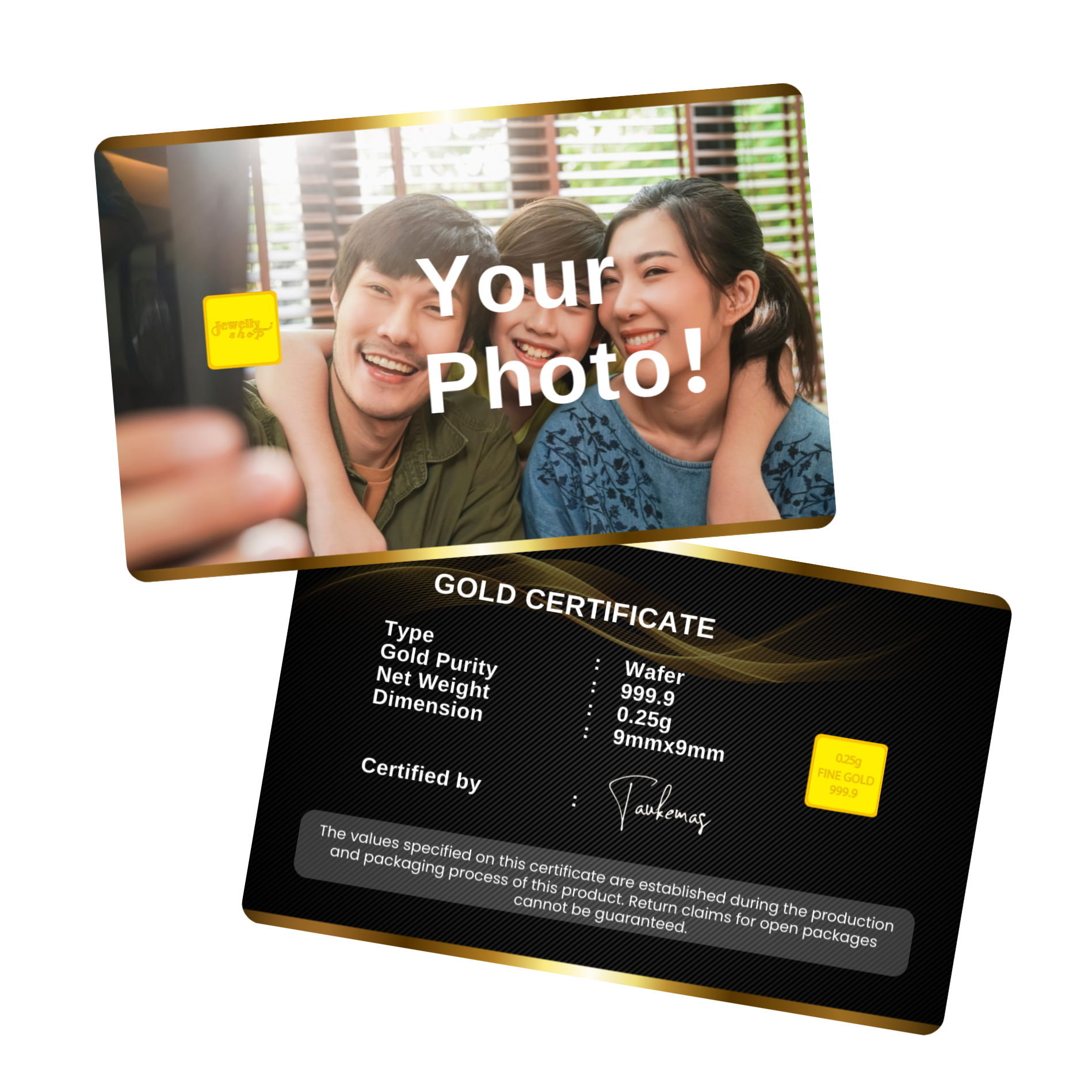 Customize Gold Card 0.25g (your own photo)