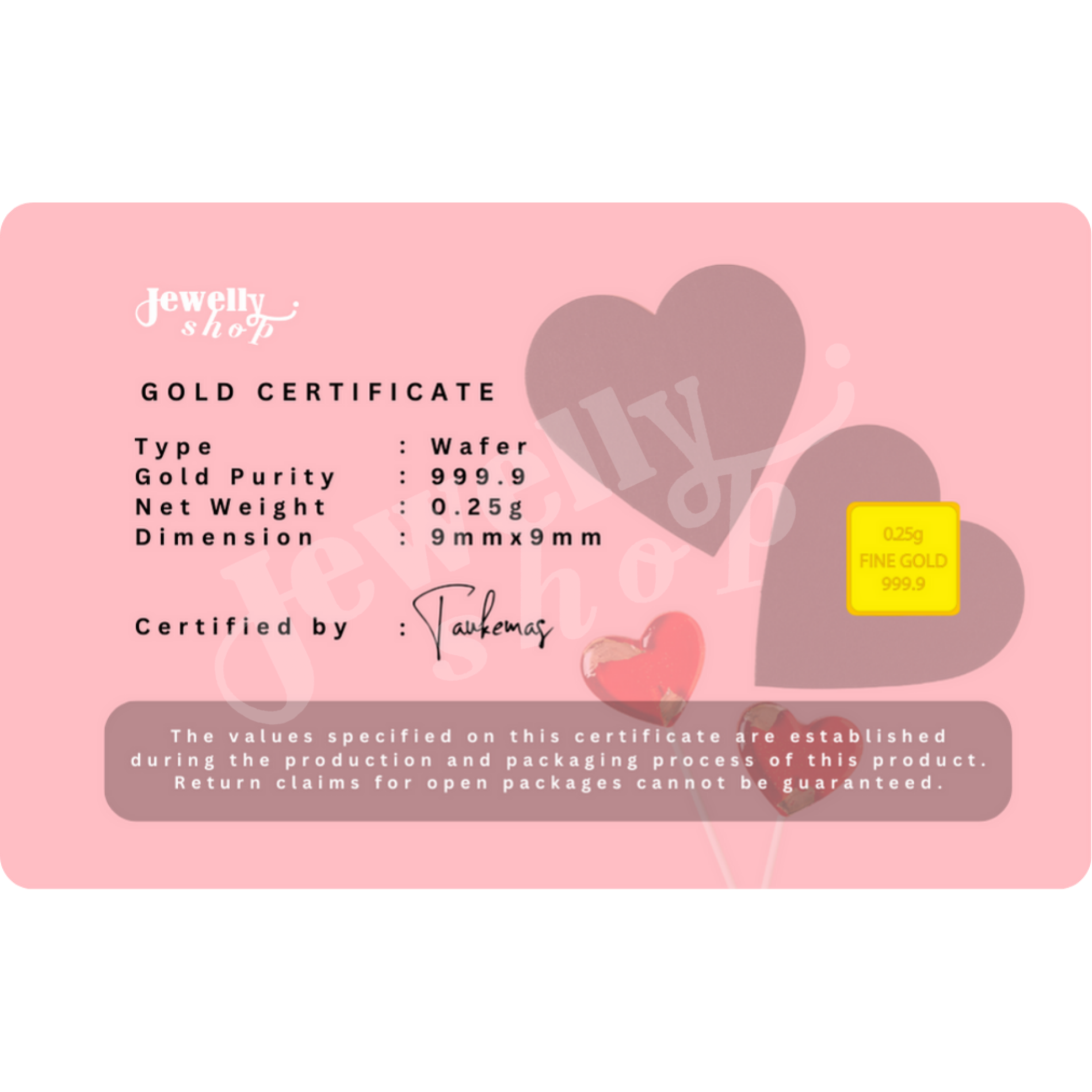 I LOVE YOU Collection (1) - Pink 0.25g