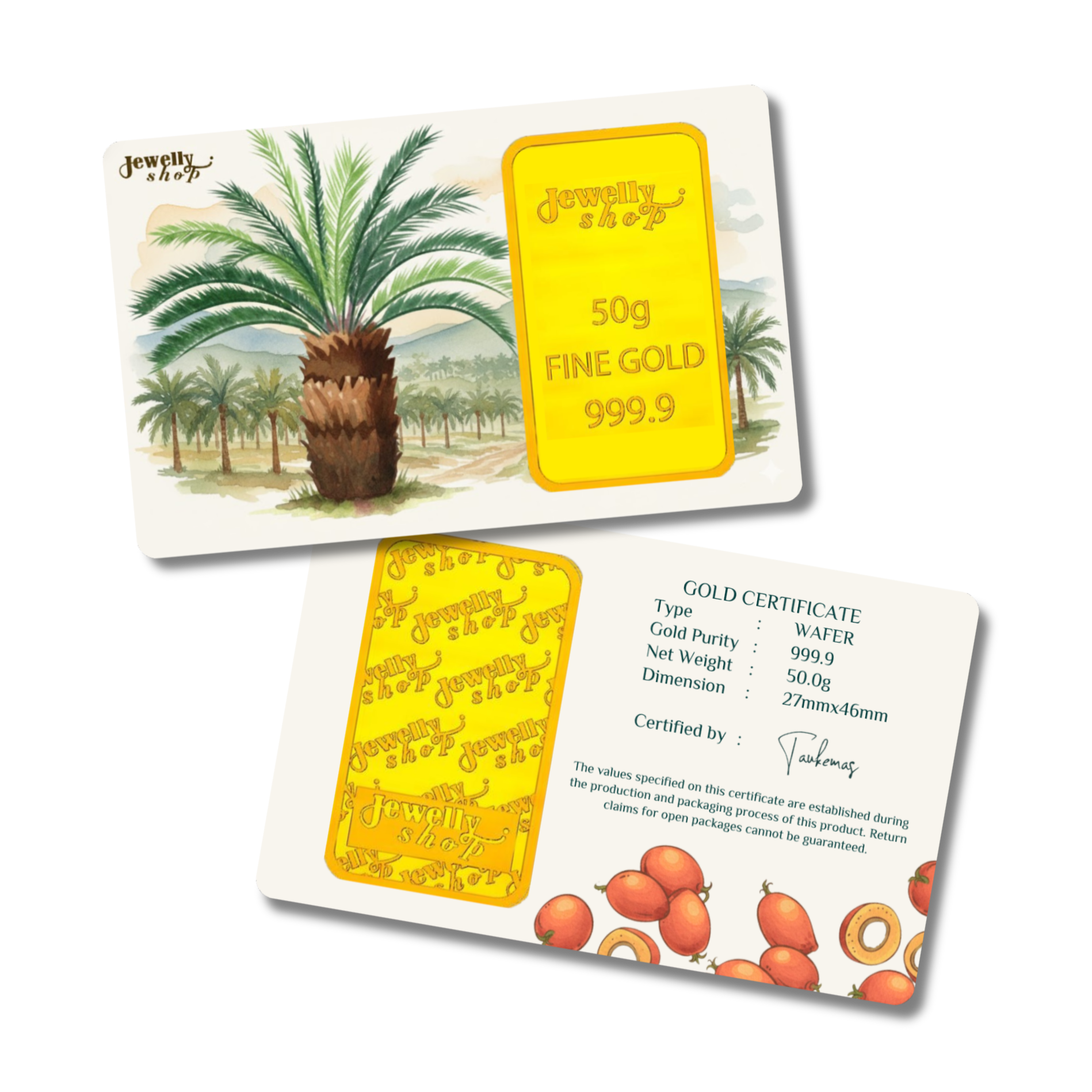  Jewelly Shop Signature Gold Bar -50g