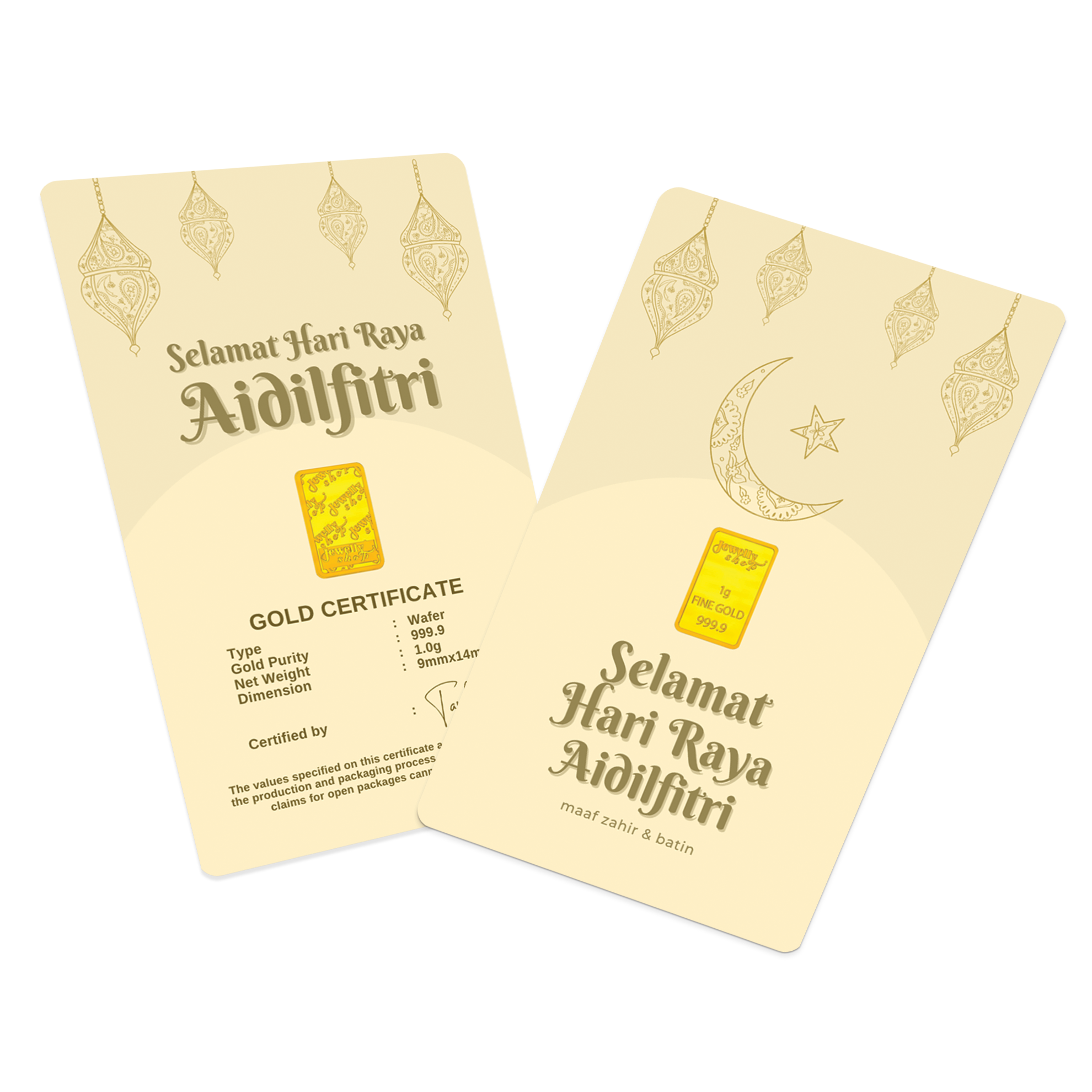 Hari Raya Aidilfitri - Crescent Moon - Beige 1.0g